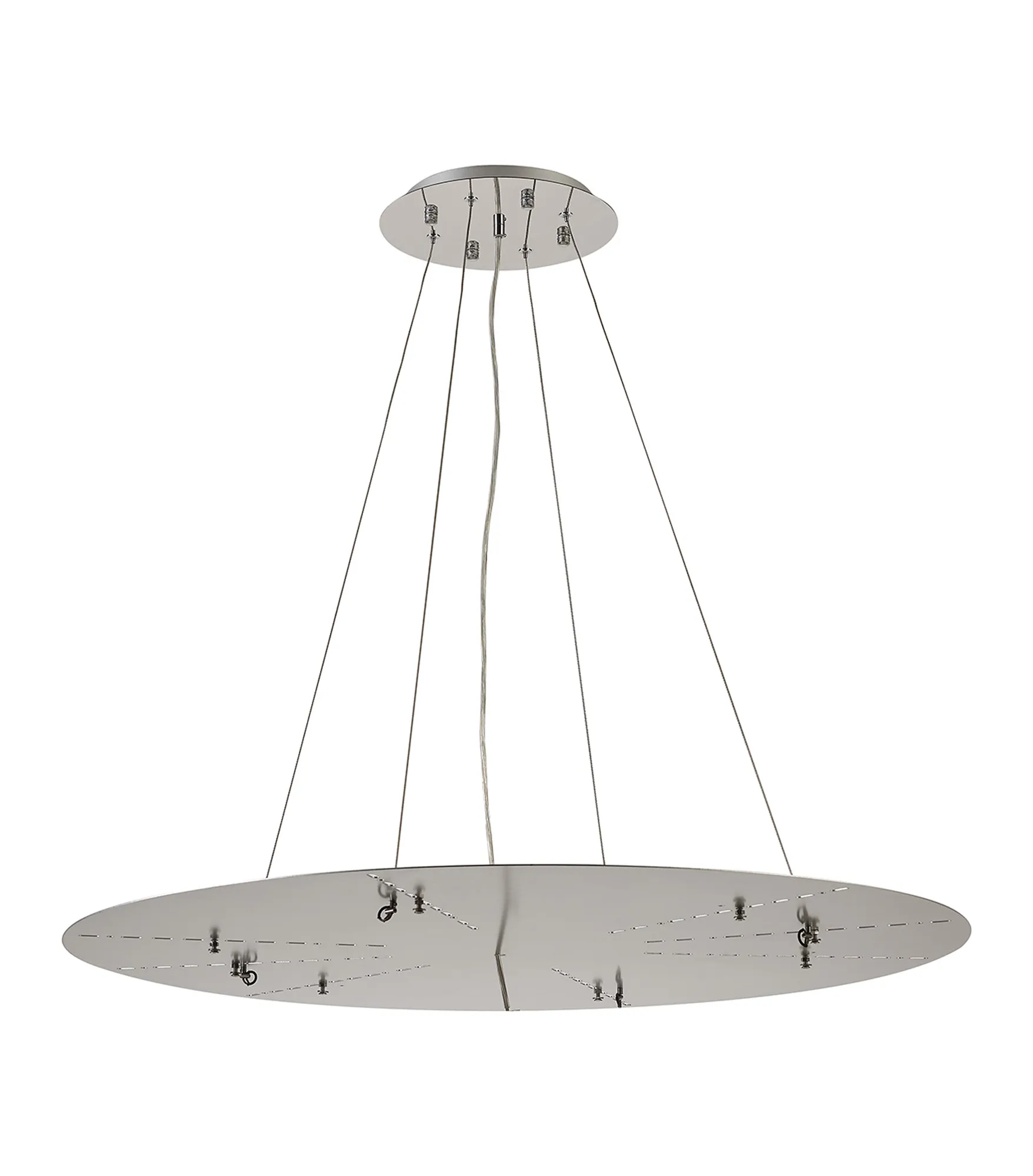 D0930CH/SI  Lowan 890mm, 3m Suspension Plate c/w Power Cable To Lower Flush Fittings, Polished Chrome/Silver Max Load 20kg (ONLY TESTED FOR OUR RANGE OF PRODUCTS)